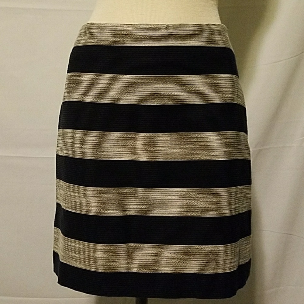 Loft horizontal striped pencil skirt